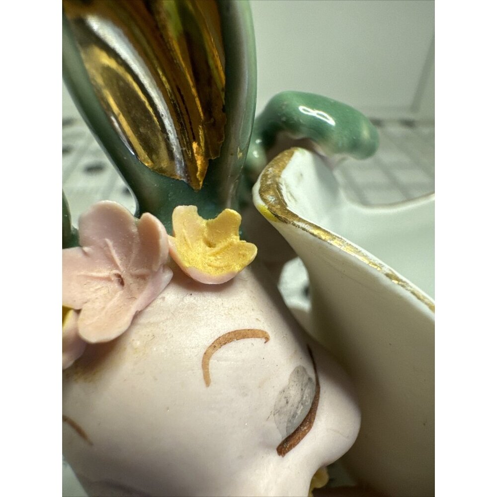 Vintage LEFTON Pink Bunny Rabbit Creamer/Planter Easter Anthropomorphic - Picture 3 of 16